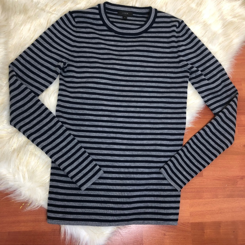 J. Crew Stretch Ribbed Merino Wool Sweater